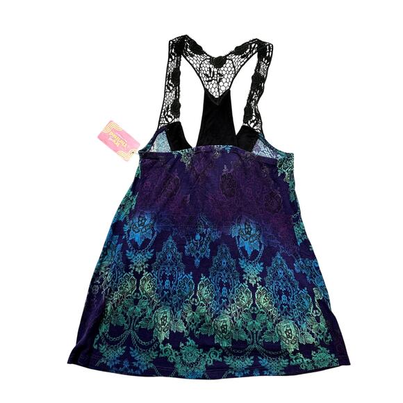 Y2K TRIBAL MULTICOLOR FLOWY TANK - SIZE SMALL - LUSH - Picture 2 of 3